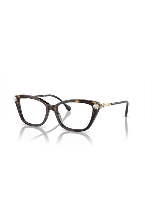 Swarovski 55mm Cat Eye Optical Glasses In Brown