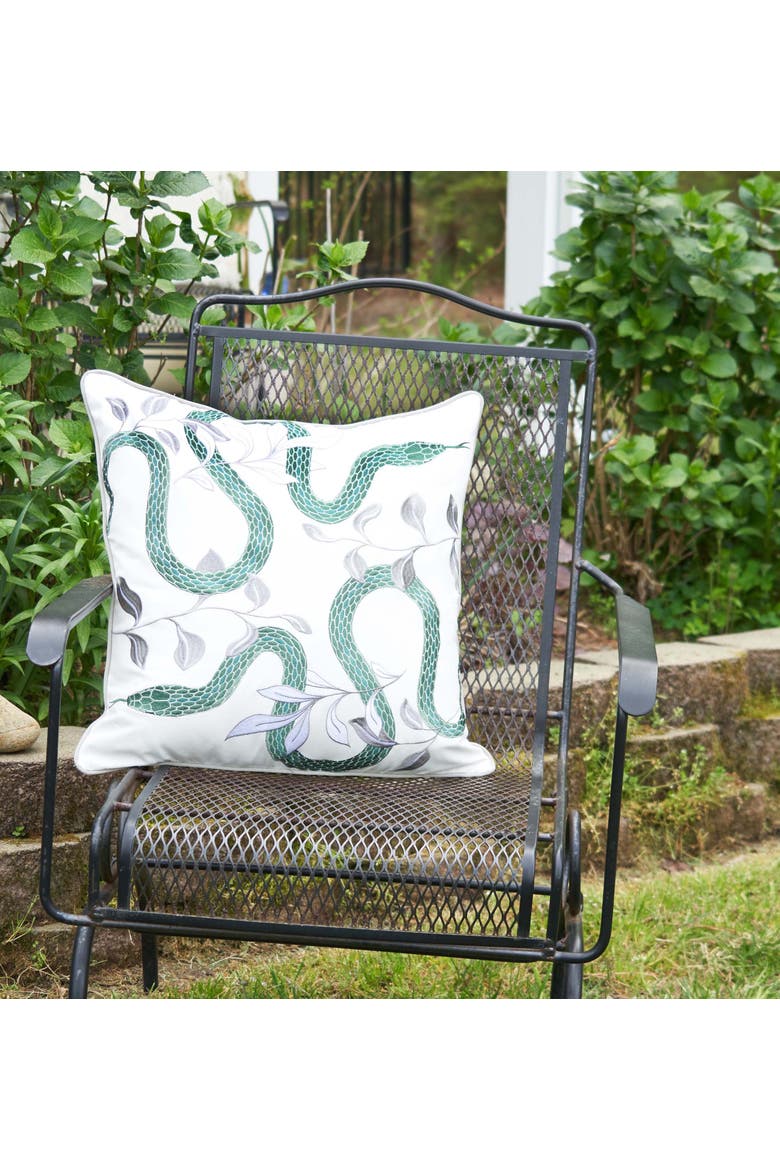 Modern Garden Snake Pillow, Alternate, color, Green