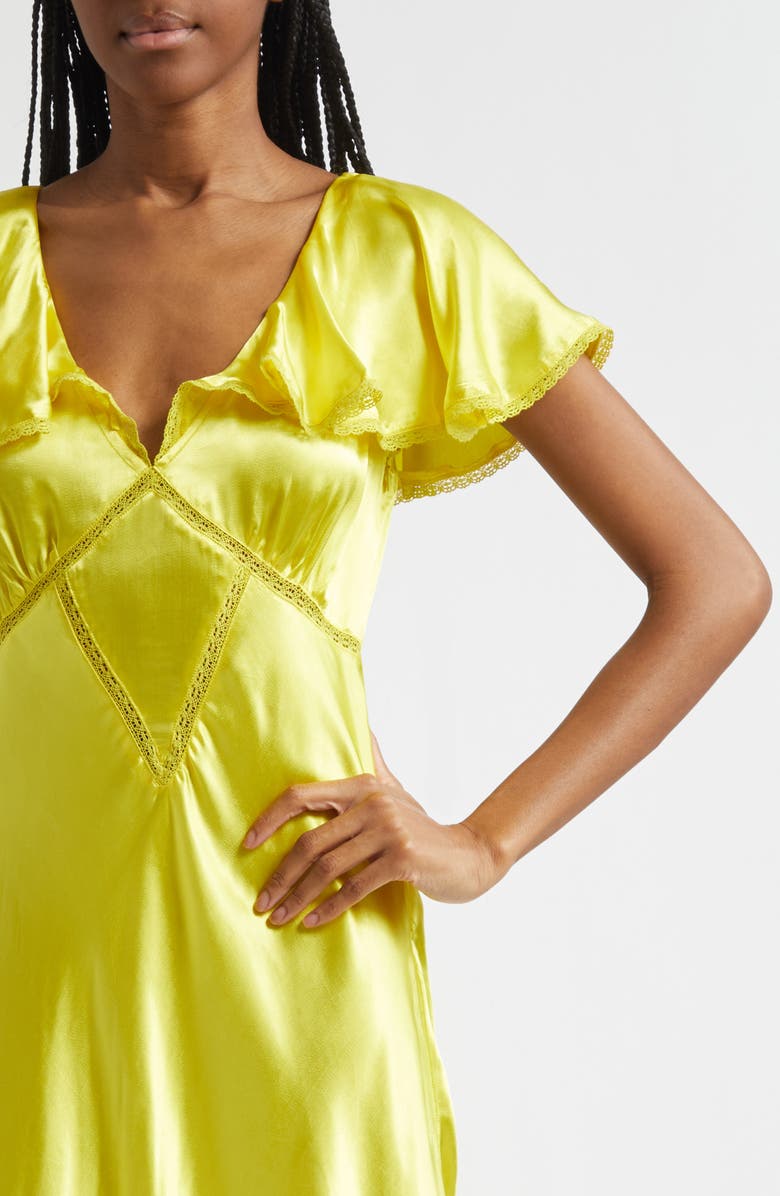 MILLE Eloise Ruffle Sleeve Dress, Alternate, color, Citron