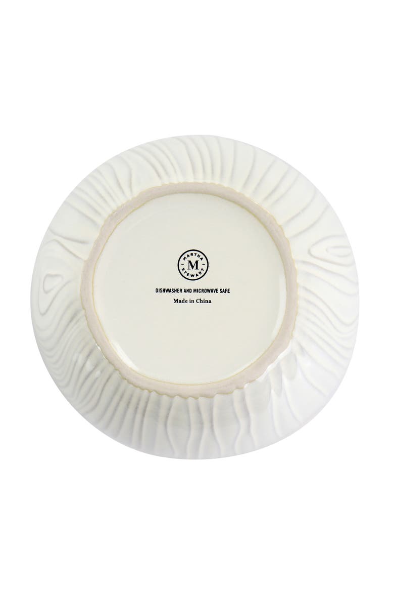 6 Piece Wood Patterned Cereal Bowl Set in Off-White, Alternate, color, White