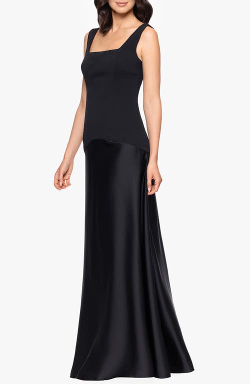 Betsy & Adam Sleeveless A-line Dress In Black