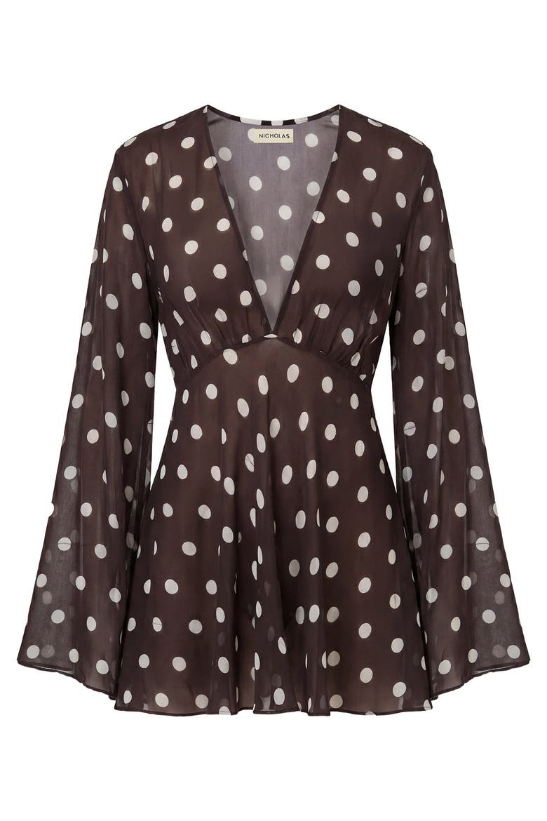 Nerissa Dress, Alternate, color, Espresso / Ivory Polka Dot