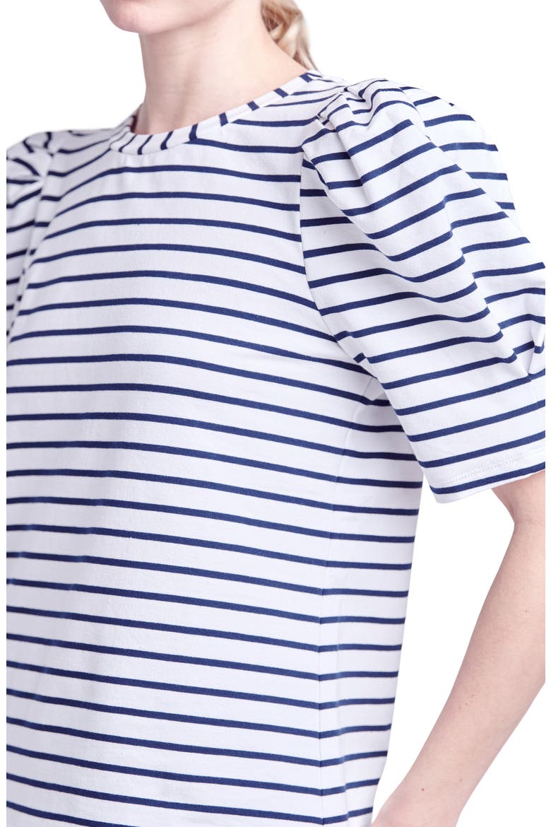Stripe Puff Sleeve Top, Alternate, color, WHITE/NAVY