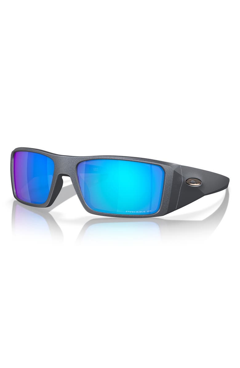Oakley Heliostat 61mm Prizm<sup>™</sup> Polarized Rectangular Sunglasses, Alternate, color, Sapphire