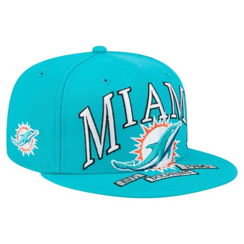 Men's New Era Aqua Miami Dolphins  Oversized 59FIFTY Fitted Hat
