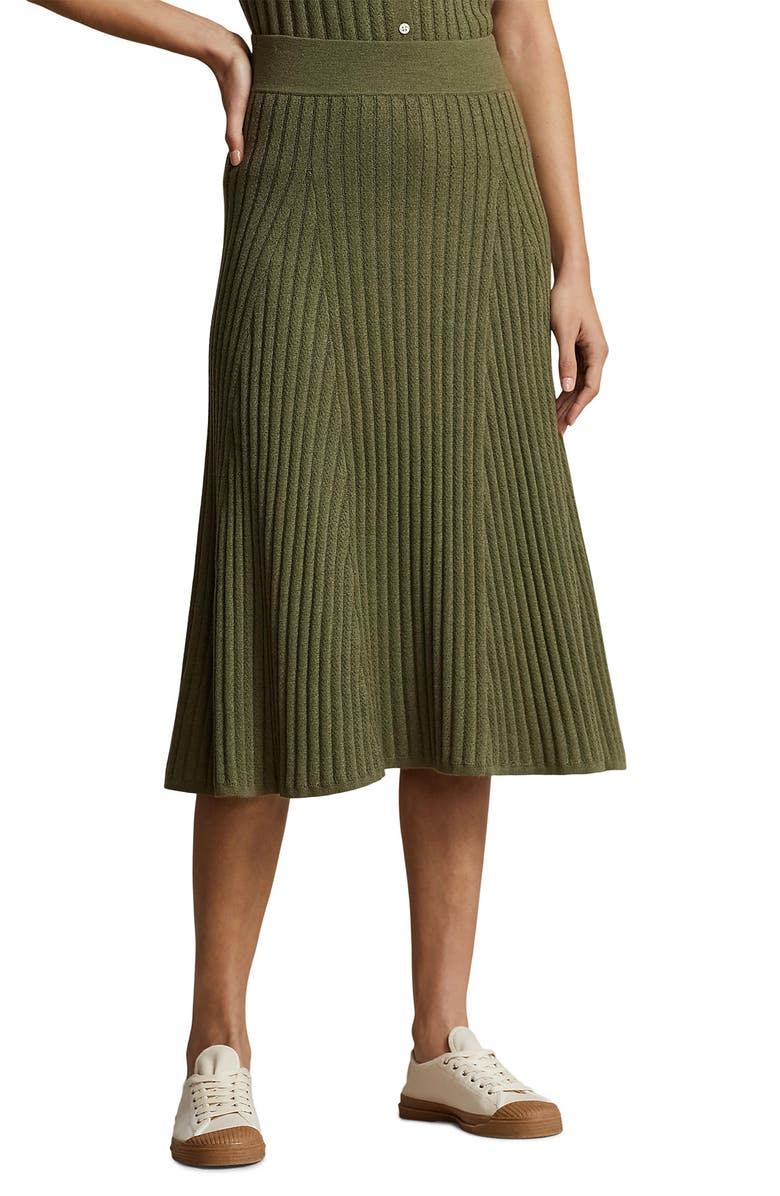 Polo Ralph Lauren Rib Wool Skirt, Main, color, 