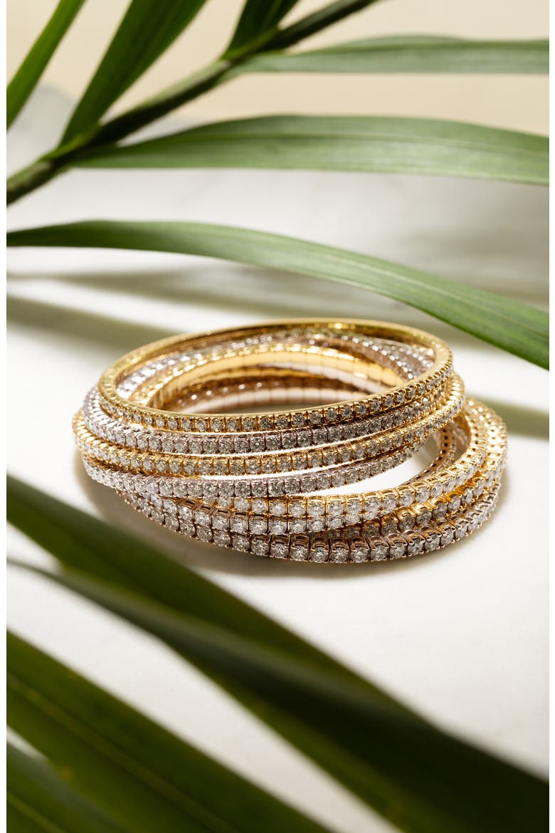 18K Gold Audrey Diamond Stretch Bracelet (Online Trunk Show), Alternate, color, 18KW