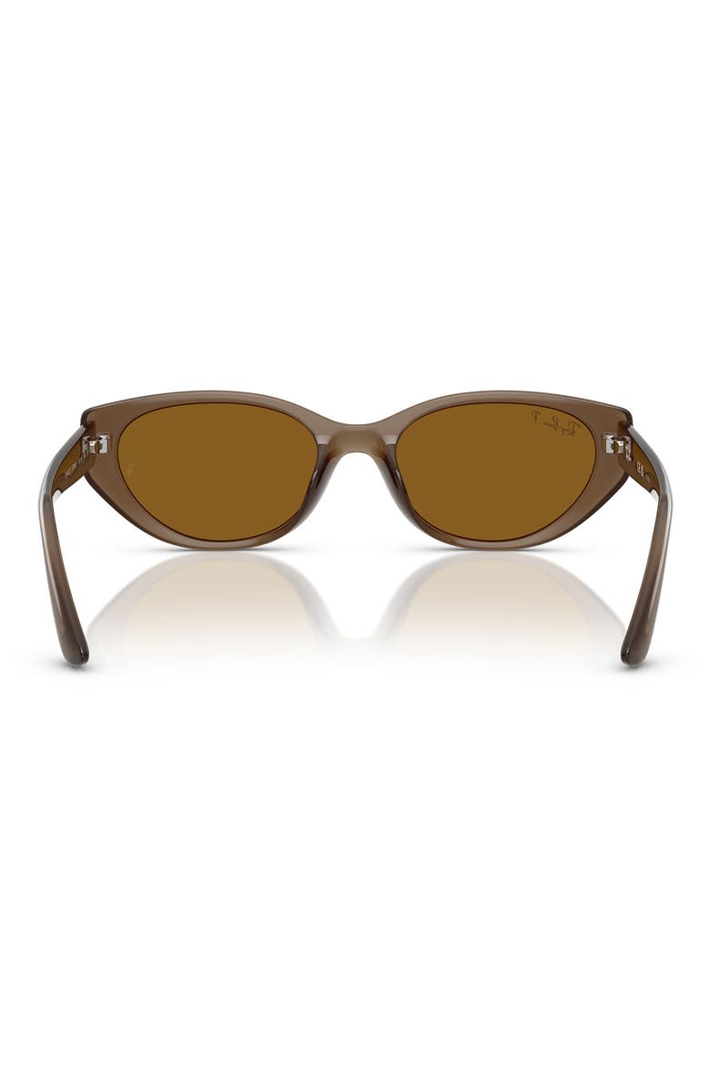55mm Polarized Pillow Sunglasses, Alternate, color, TRANSPARENT BROWN