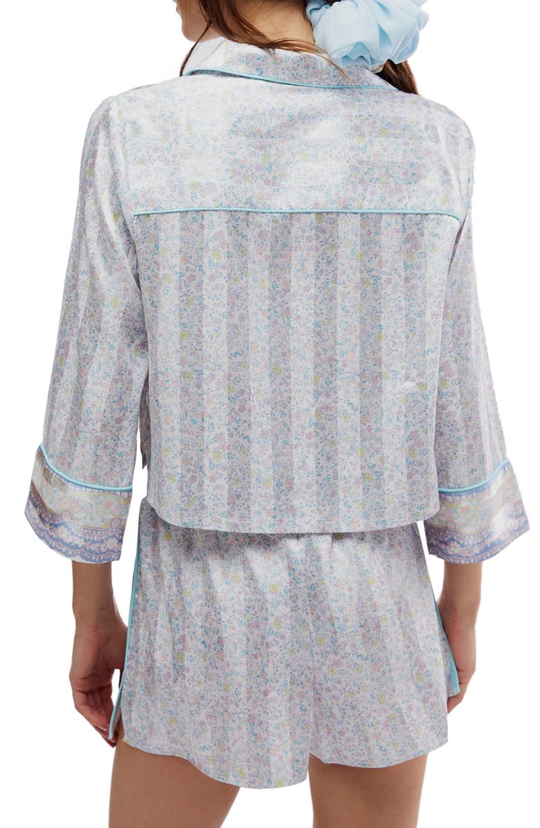 Free People FP Satin Short Pajamas, Alternate, color, Ivory Combo