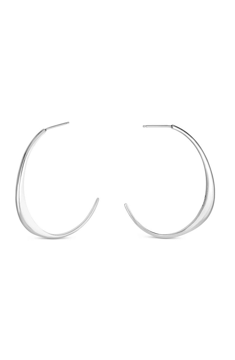Nabs And Babs Hiba Hoop Sterling Silver Earrings, Main, color, Silver