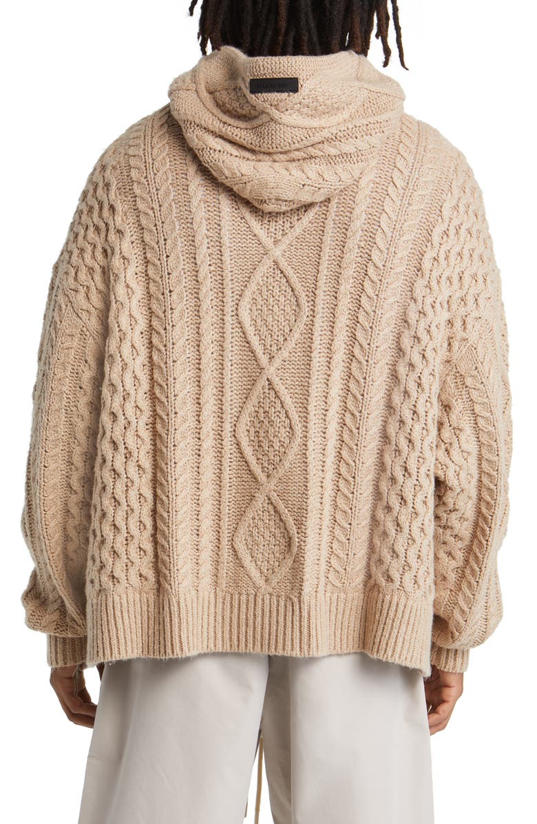 Fear of God Essentials Cable Knit Hoodie, Alternate, color, 