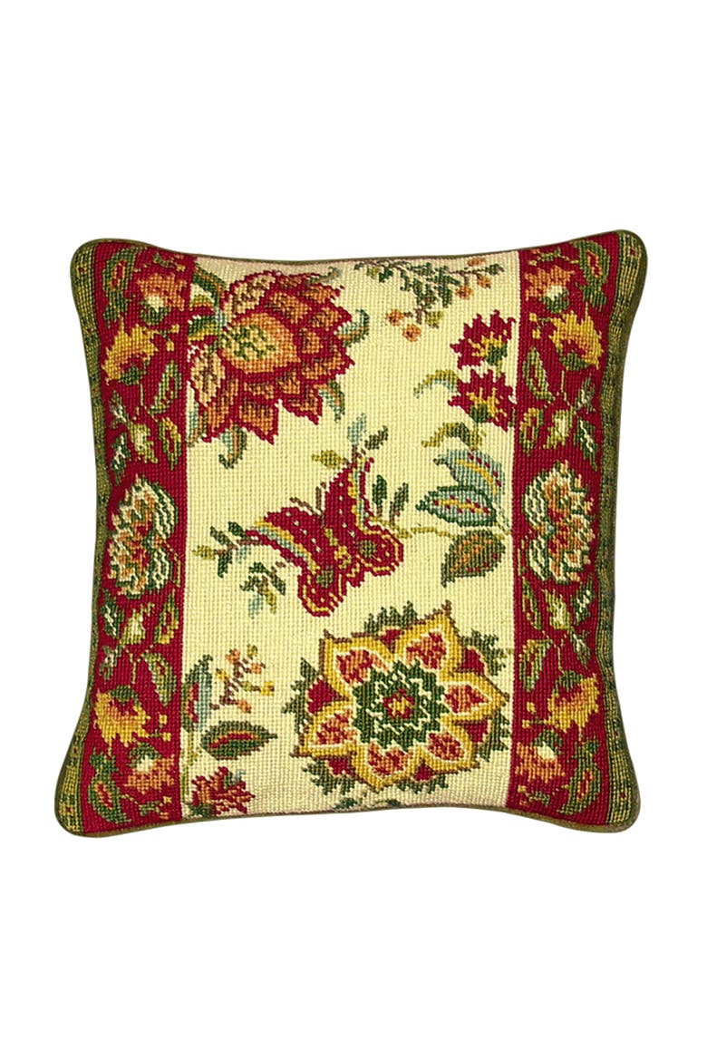 Colonial Williamsburg Tracery Needlepoint Accent Pillow, Main, color, Red