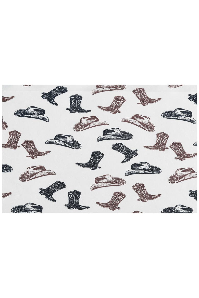 Boots 'N Hats Microfiber Sheet Set, Alternate, color, GREY / DARK BROWN