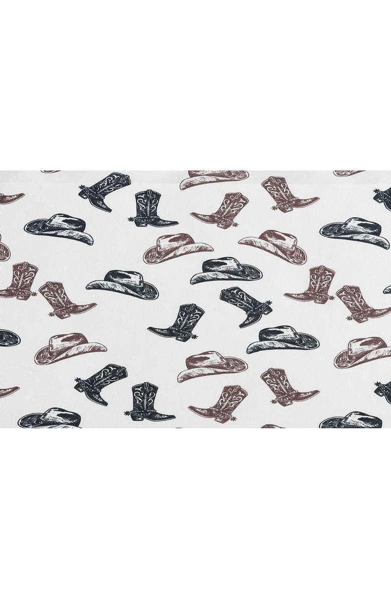 Wrangler Boots 'N Hats Microfiber Sheet Set, Alternate, color, Grey / Dark Brown