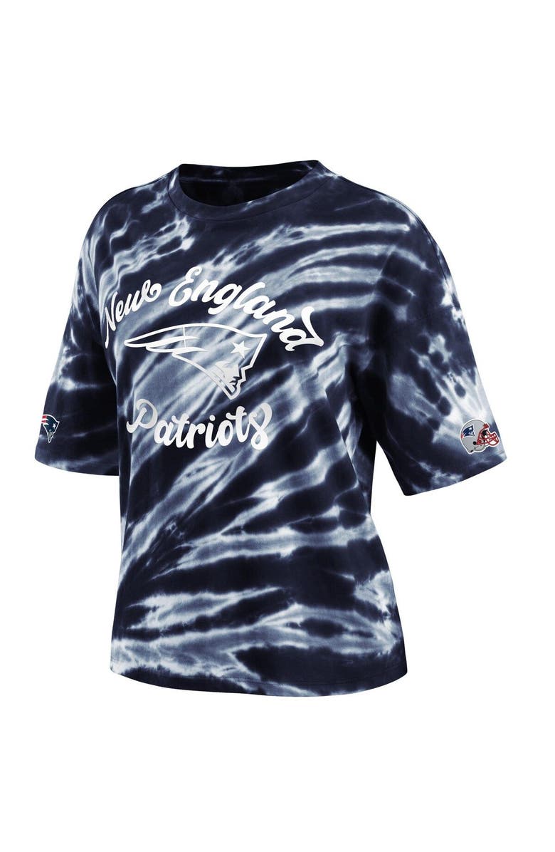 WEAR by Erin Andrews Women's WEAR by Erin Andrews Navy New England Patriots Tie-Dye T-Shirt, Alternate, color, Navy