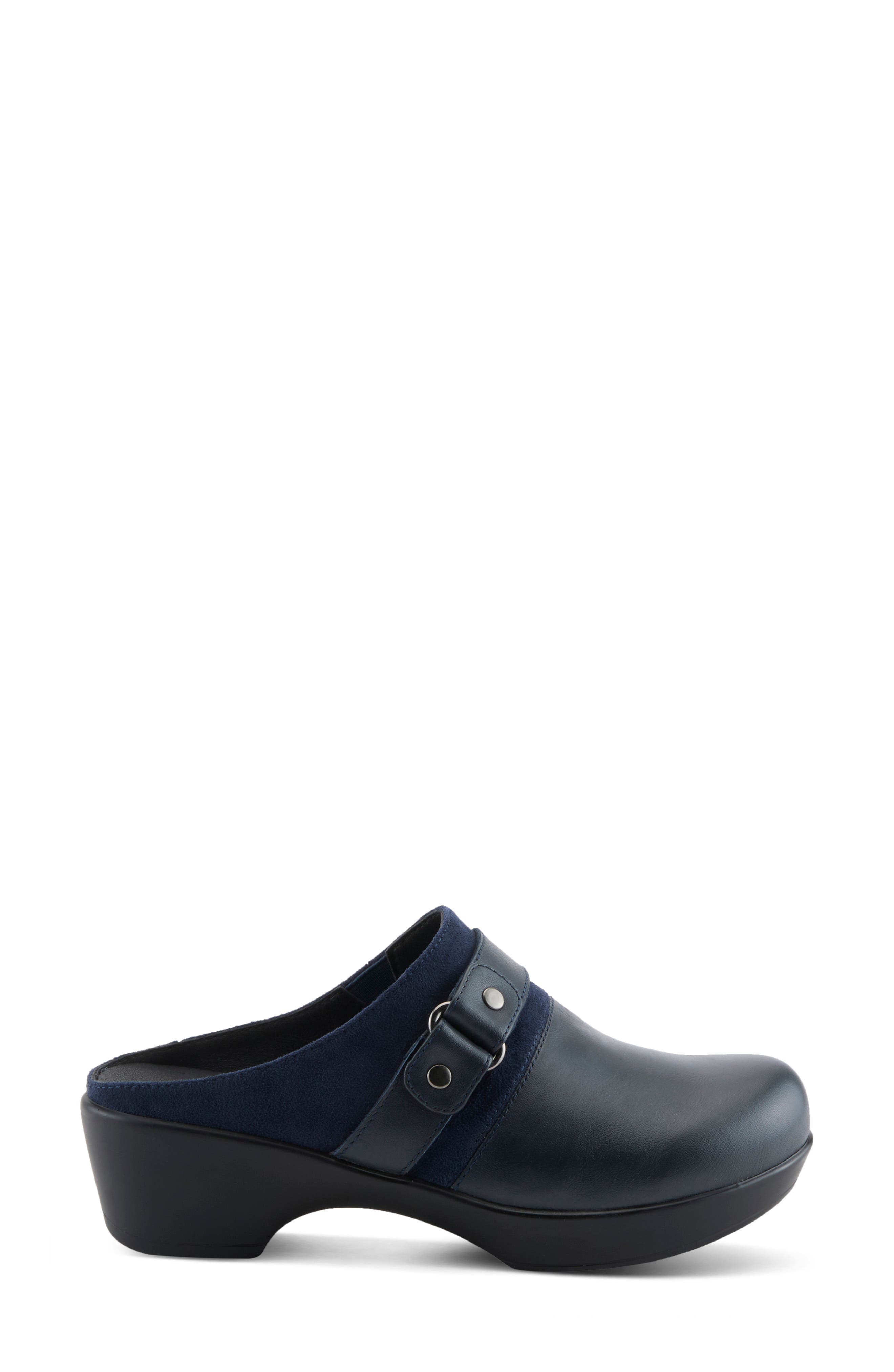 Cimika Leather Clog, Alternate, color, NAVY