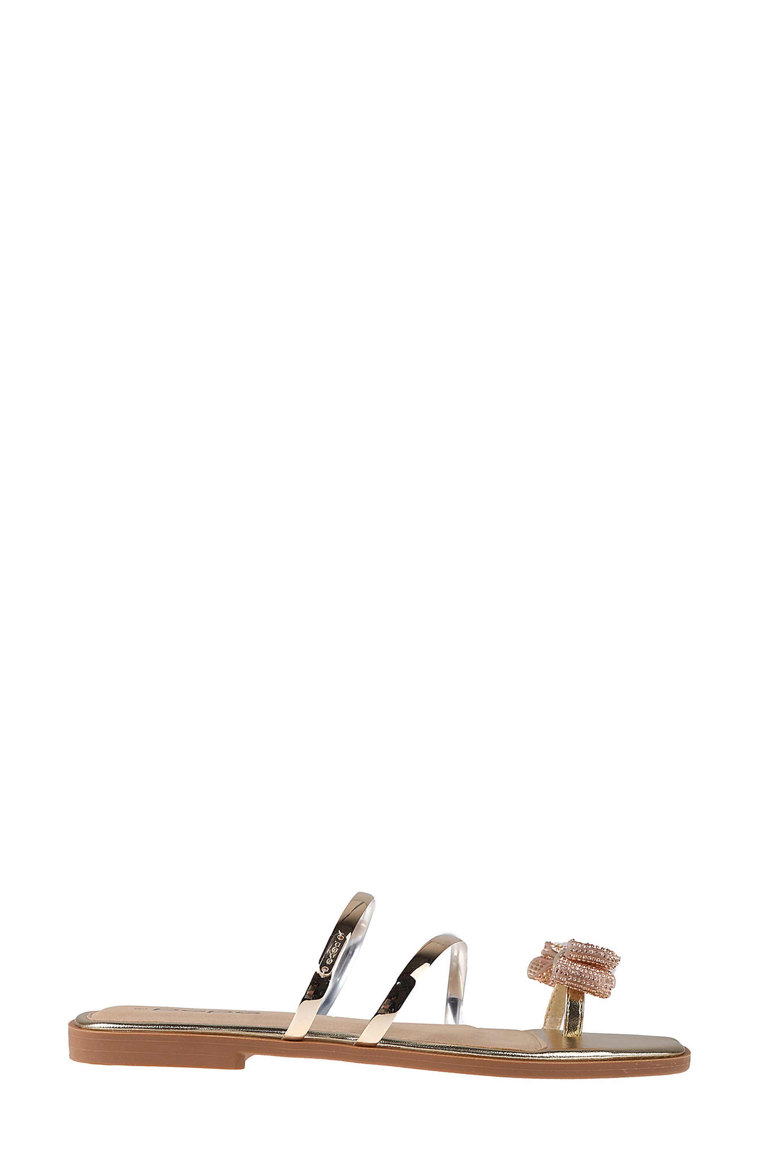 bebe Rhinestone Bow Toe Post Sandal (Women) | Nordstromrack