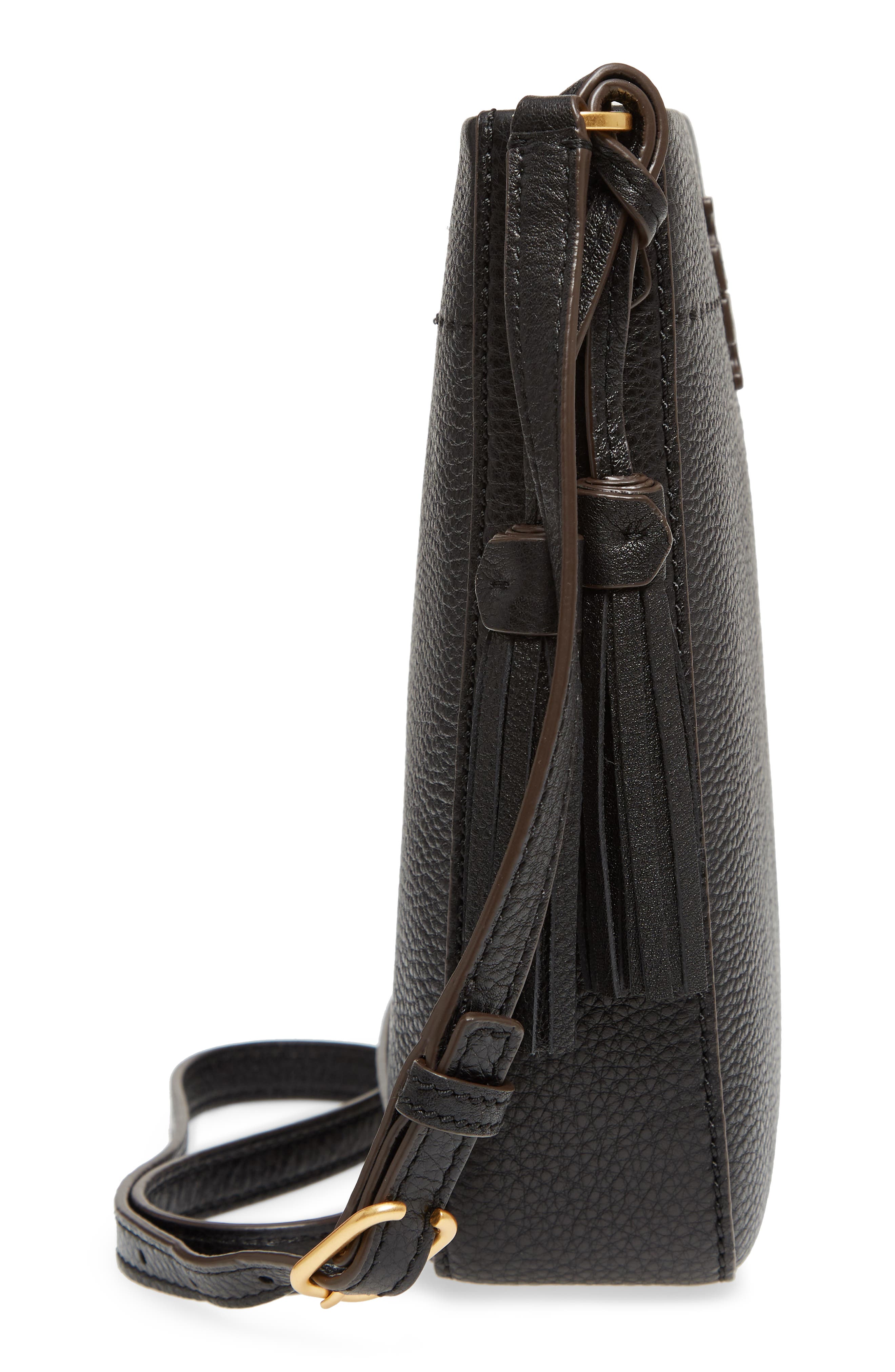 McGraw Leather Crossbody Tote, Alternate, color, BLACK