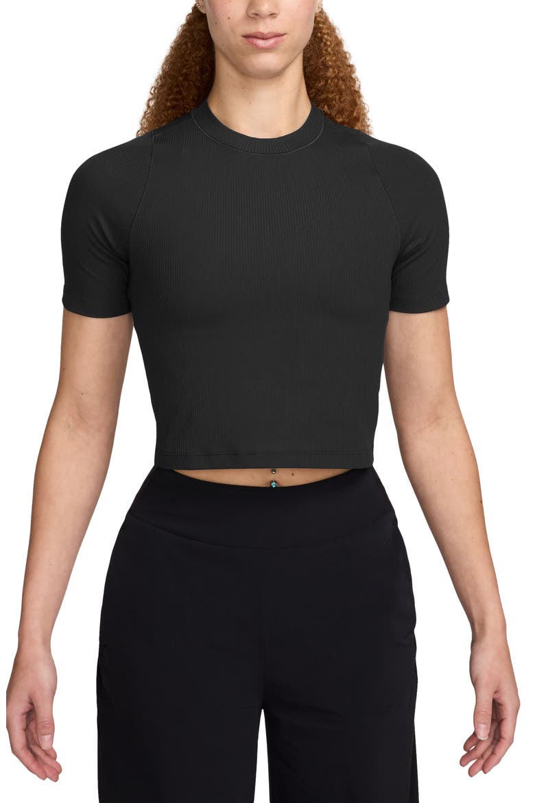 Zenvy Dri-FIT Rib T-Shirt, Main, color, 010 010 BLACK/PCG6C