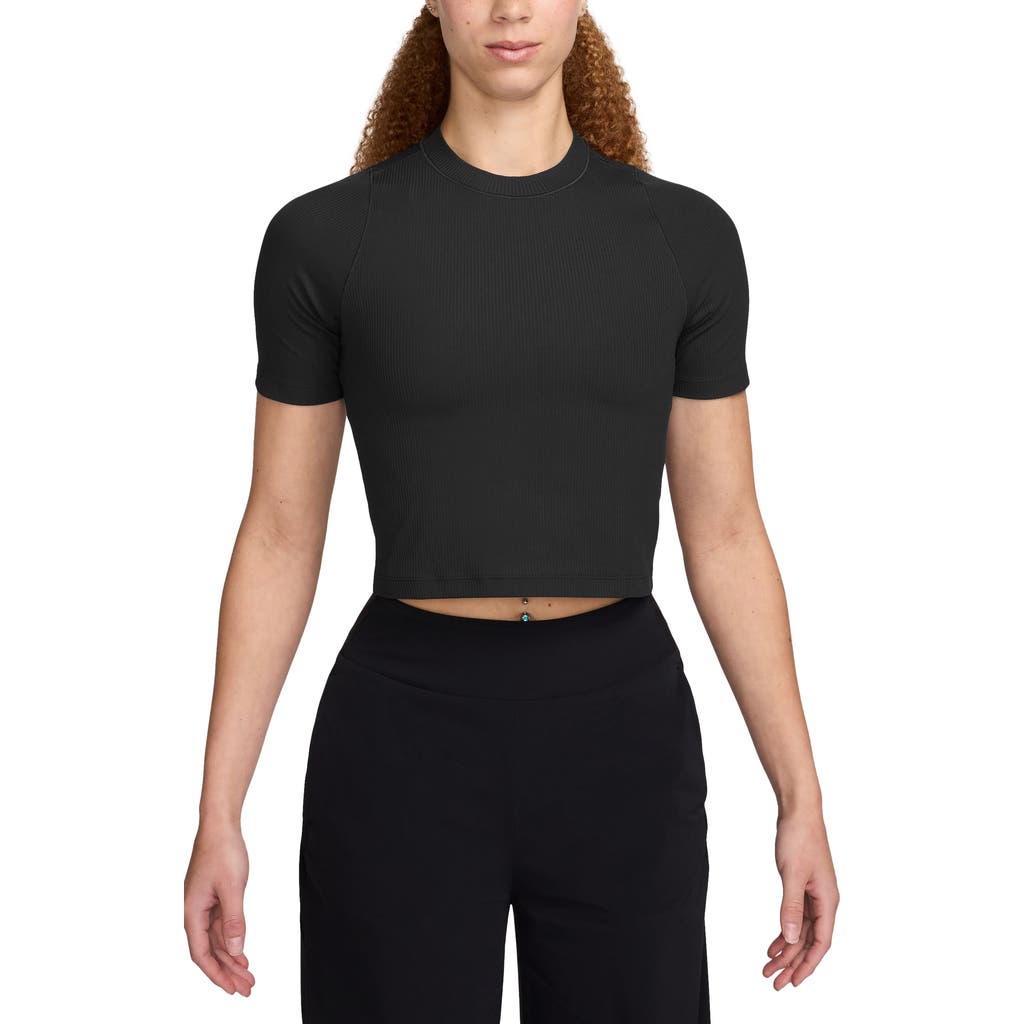 Nike Zenvy Dri-fit Rib T-shirt In Black