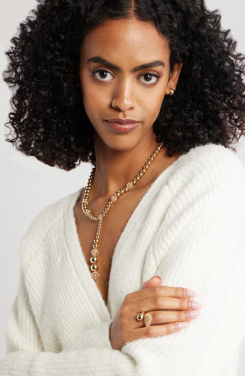 Open Edit Stone Cage Bypass Ring In Gold