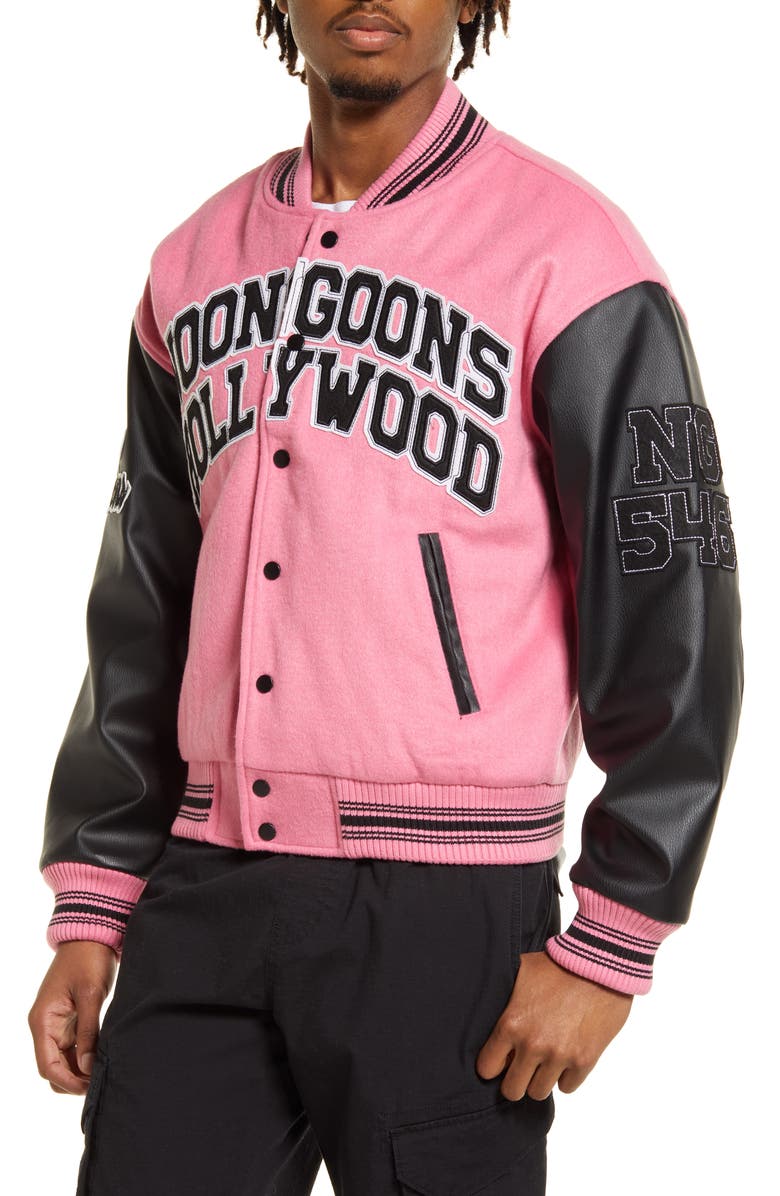 Noon Goons Men's Hollywood High Varsity Jacket, Alternate, color, 