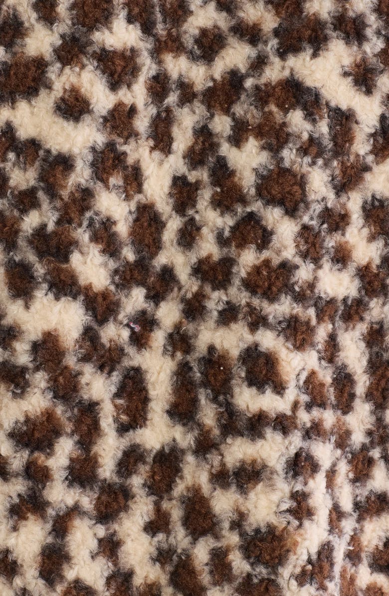 Endless Rose Leopard Faux Shearling Jacket, Alternate, color, Ivory Multi