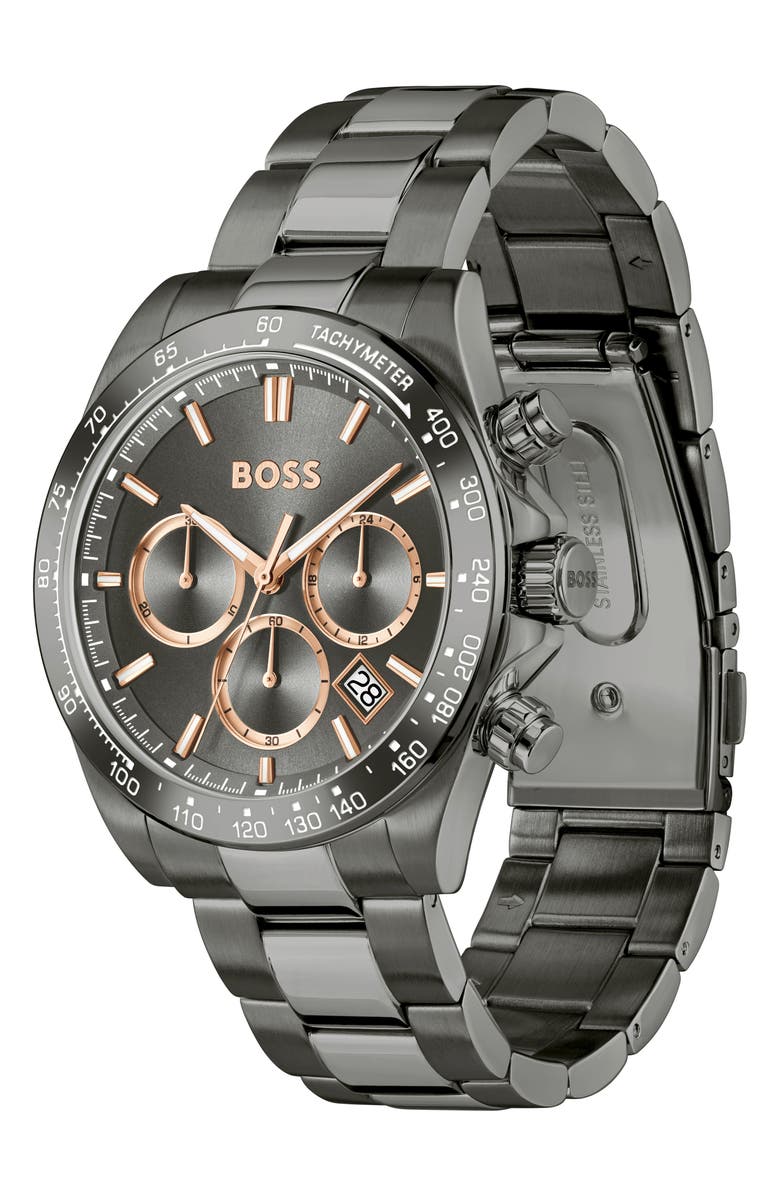 BOSS Hero 2.0 Chronograph Bracelet Watch, 43mm, Alternate, color, Grey