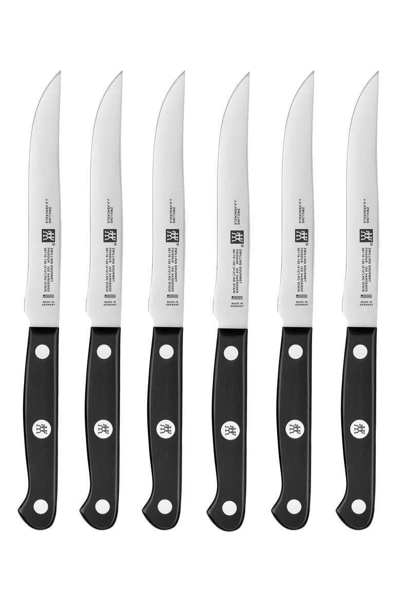6-Piece Gourmet Steak Knife Set, Main, color, SILVER