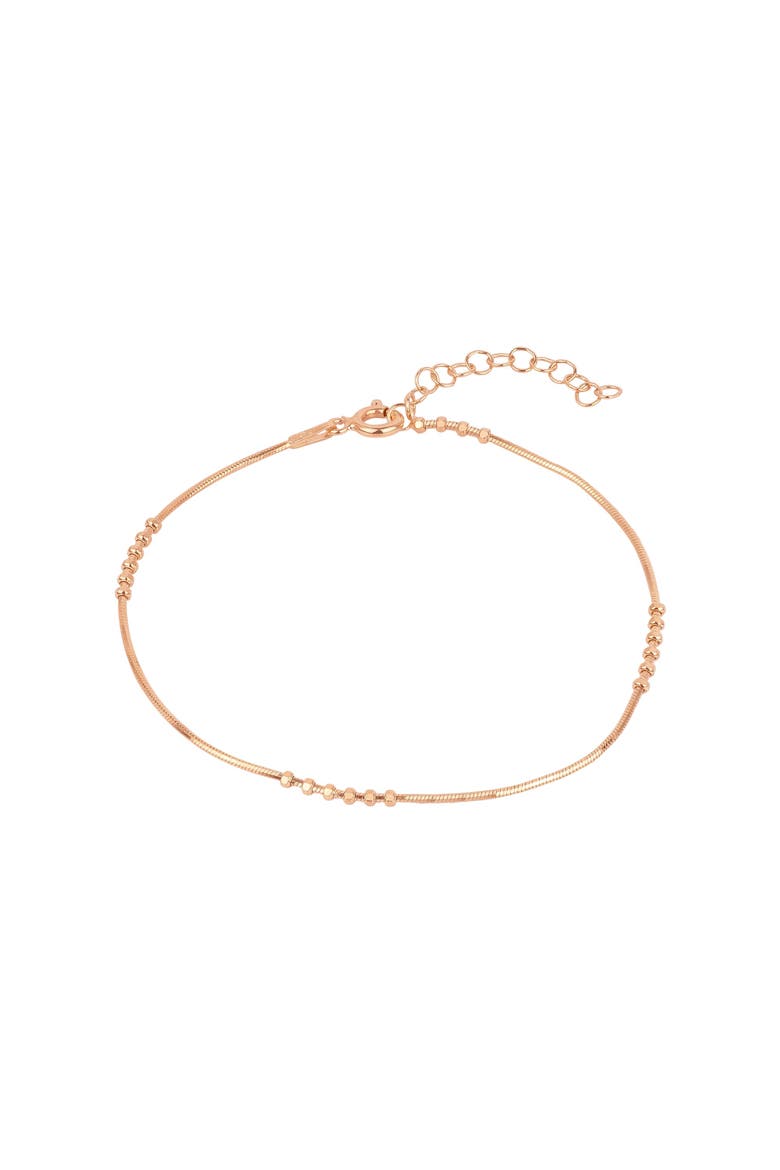 Six Beads Sterling Silver Bracelet, Main, color, Rose gold