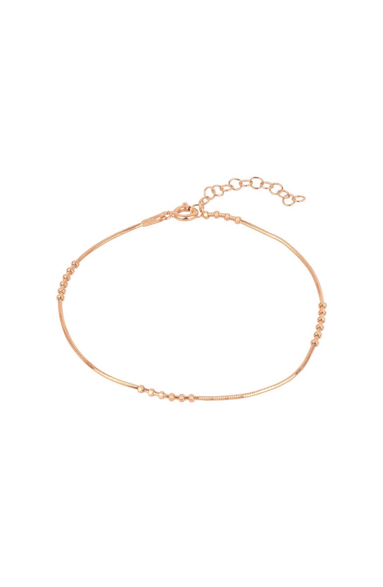 Spero London Six Beads Sterling Silver Bracelet, Main, color, Rose Gold