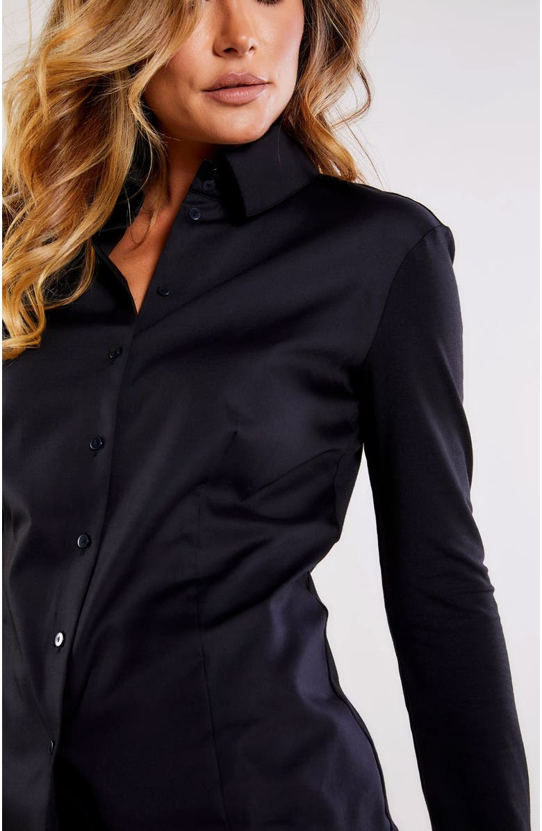 Anatomie Alida Button Down Poplin Shirt, Alternate, color, Black