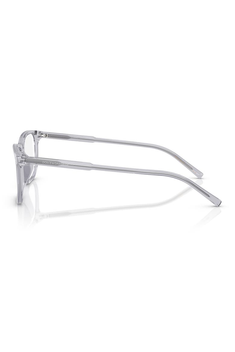 53mm Rectangular Optical Glasses, Alternate, color, TRANSPARENT GREY / DEMO LENS