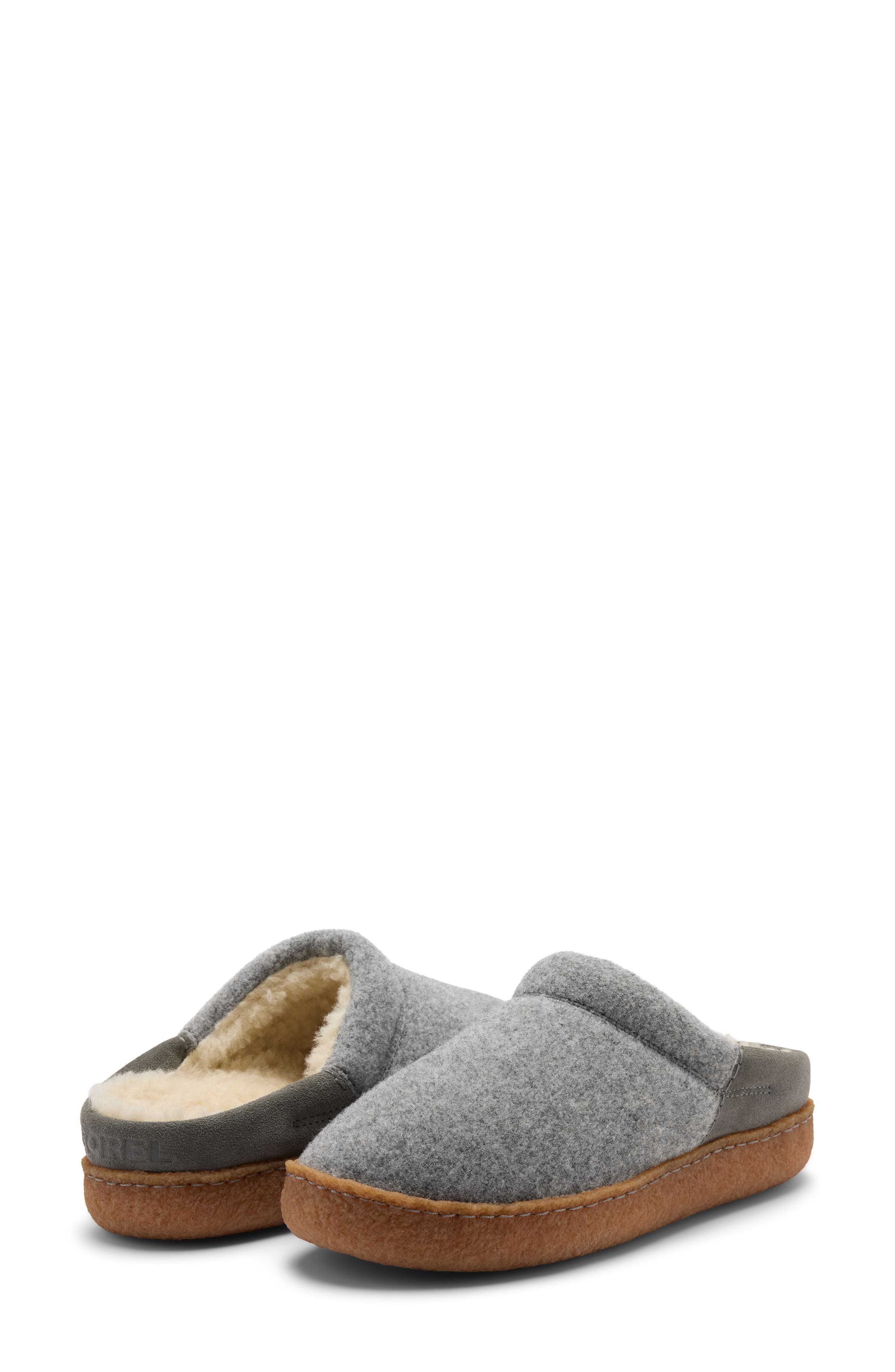 Nakiska III Faux Shearling Lined Slide Slipper, Alternate, color, ANCIENT FOSSIL/ GUM 2