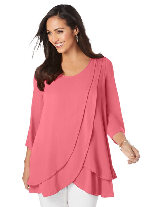 Knit Crepe Sweetheart Neckline Peplum Top