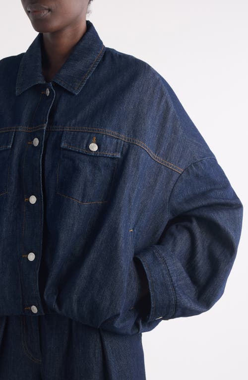 Dries Van Noten Vesto Bubble Hem Denim Jacket In Blue