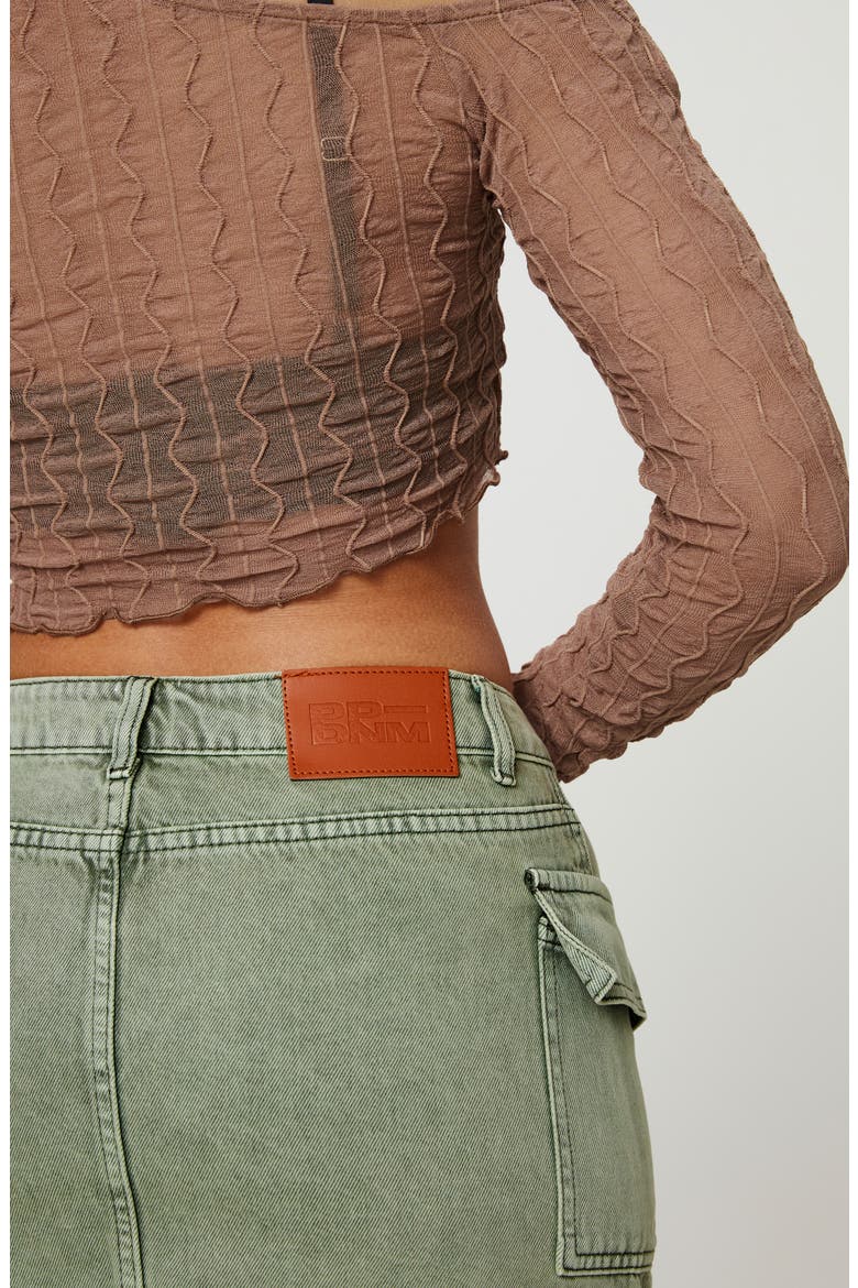 Zakai Denim Cargo Miniskirt, Alternate, color, GREEN