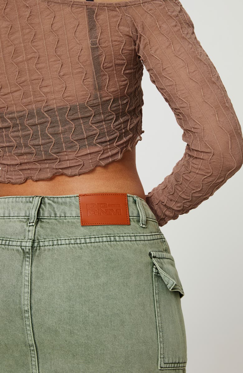 Princess Polly Zakai Denim Cargo Miniskirt, Alternate, color, Green