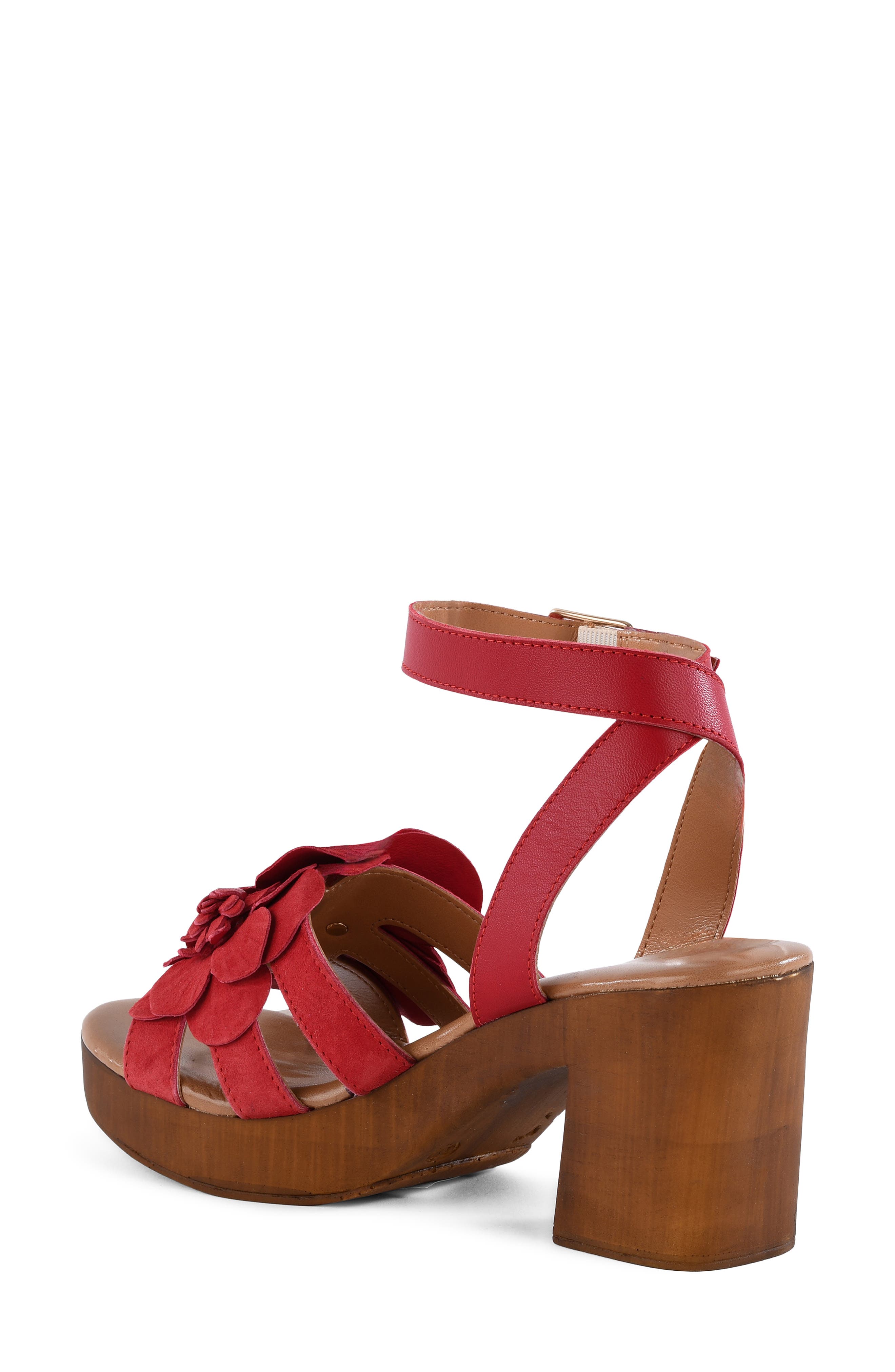 Chasing Sunsets Ankle Strap Platform Sandal, Alternate, color, RED