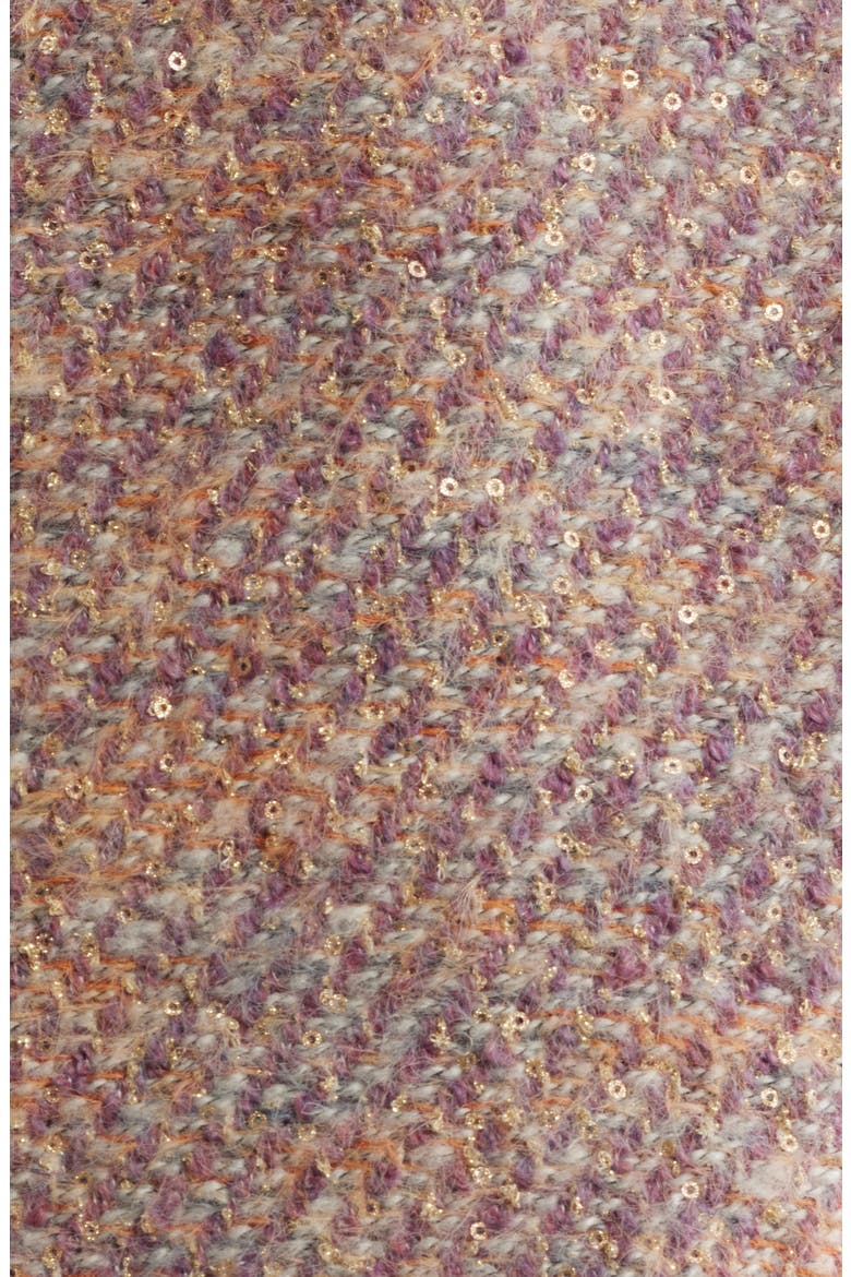 Sequin Tweed Swing Jacket, Alternate, color, MAUVE/ GOLD