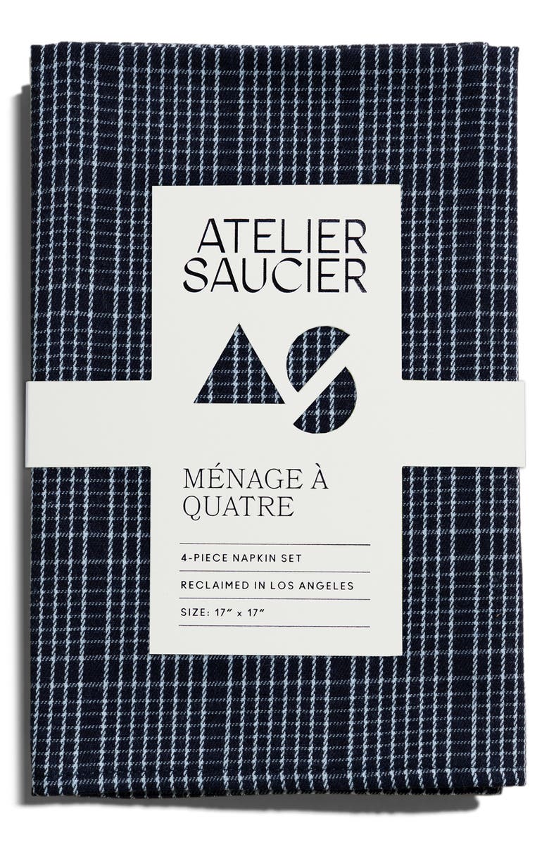 ATELIER SAUCIER Heritage Plaid Set of 4 Napkins, Main, color, 