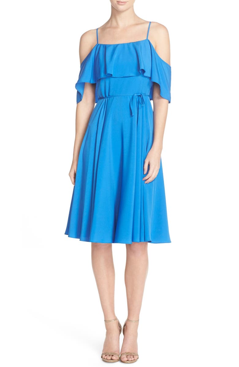 CeCe 'Jackie' Cold Shoulder Fit & Flare Dress, Alternate, color,