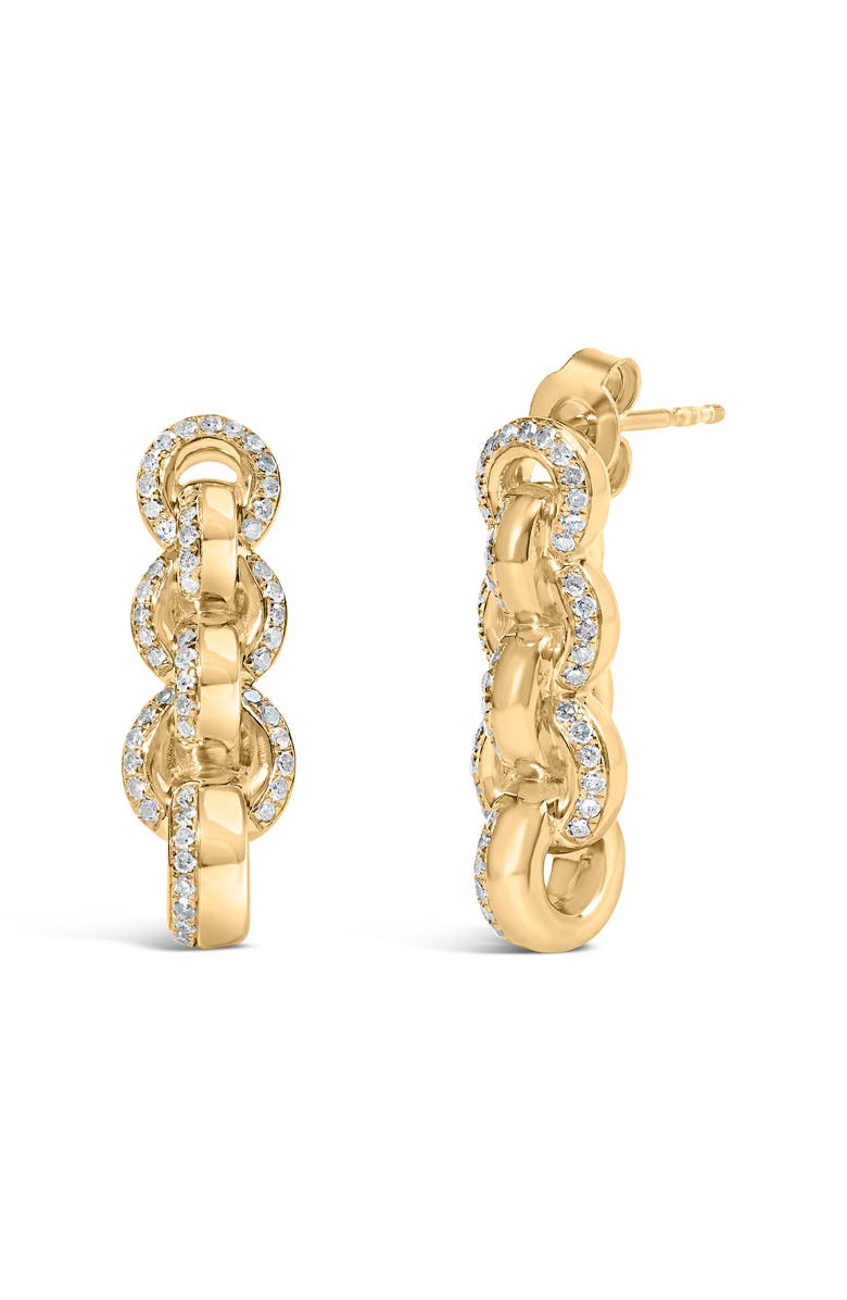 Haus of Brilliance 14K Yellow Gold Plated Silver 3/4 Cttw Diamond Chain Link Drop Earrings, Main, color, Yellow