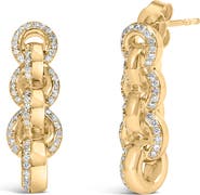 Haus of Brilliance 14K Yellow Gold Plated Silver 3/4 Cttw Diamond Chain Link Drop Earrings