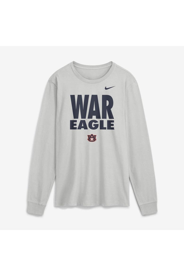 Men's Nike  Gray Auburn Tigers 2026 Sideline Slogan Dri-FIT Long Sleeve T-Shirt, Main, color, Gray