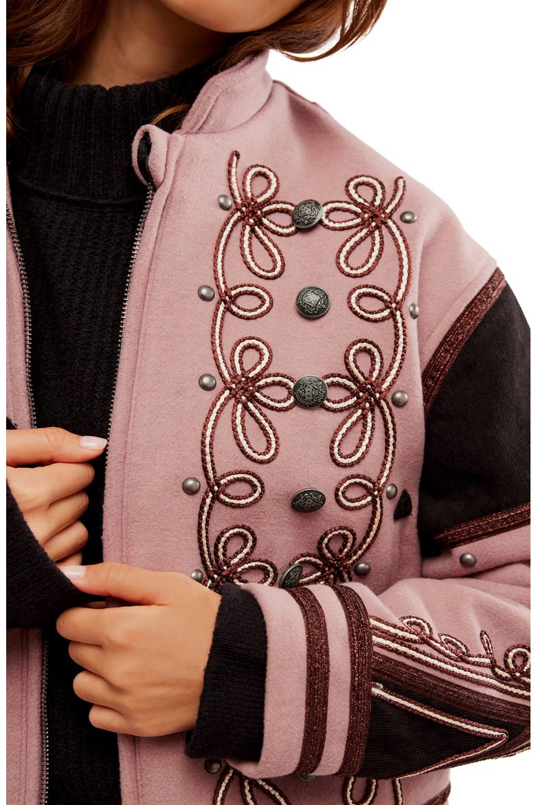 Boy Band Bomber Jacket, Alternate, color, WOODROSE