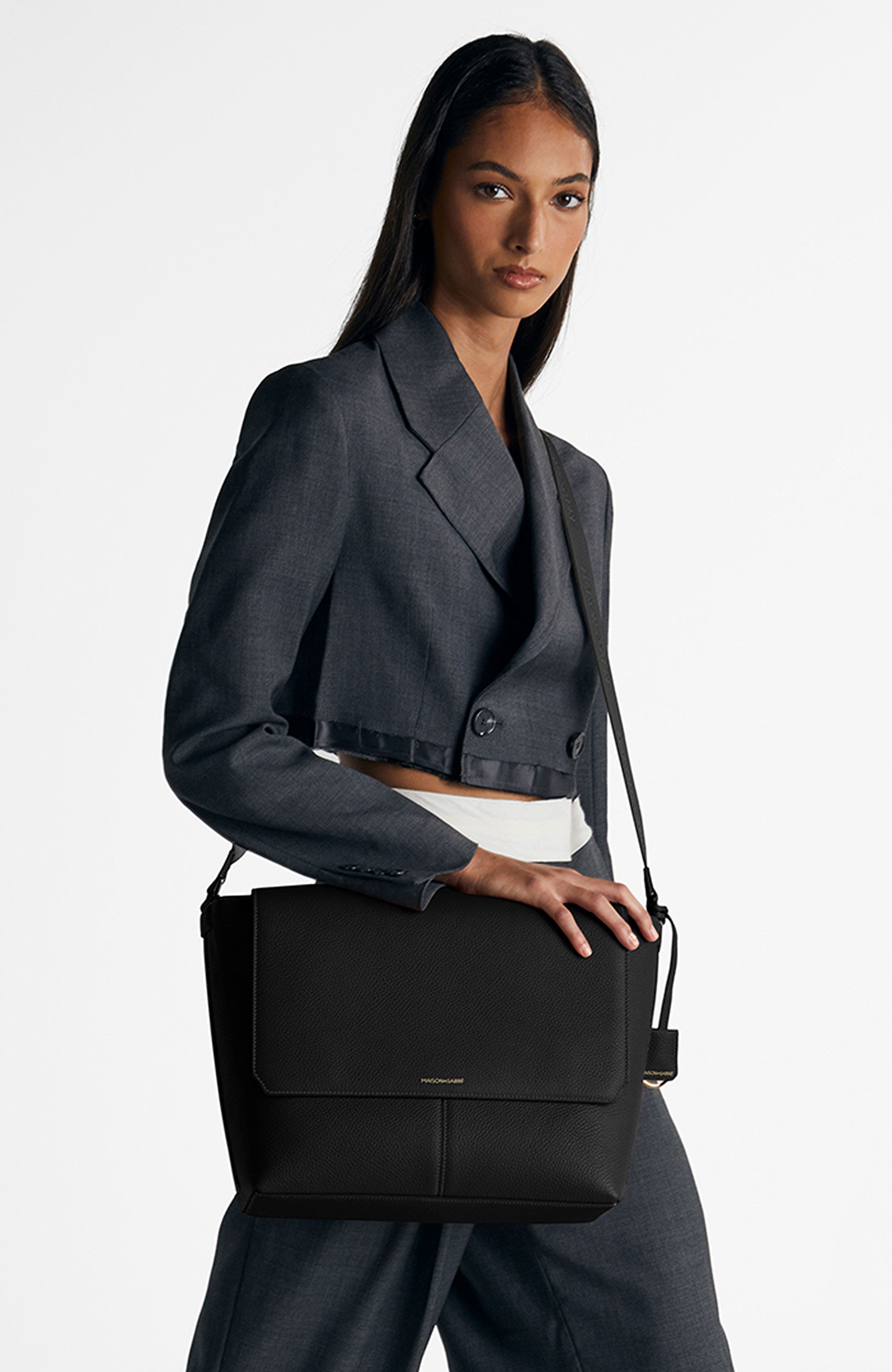 MAISON de SABRÉ Leather Flaire Messenger Bag, Alternate, color, 