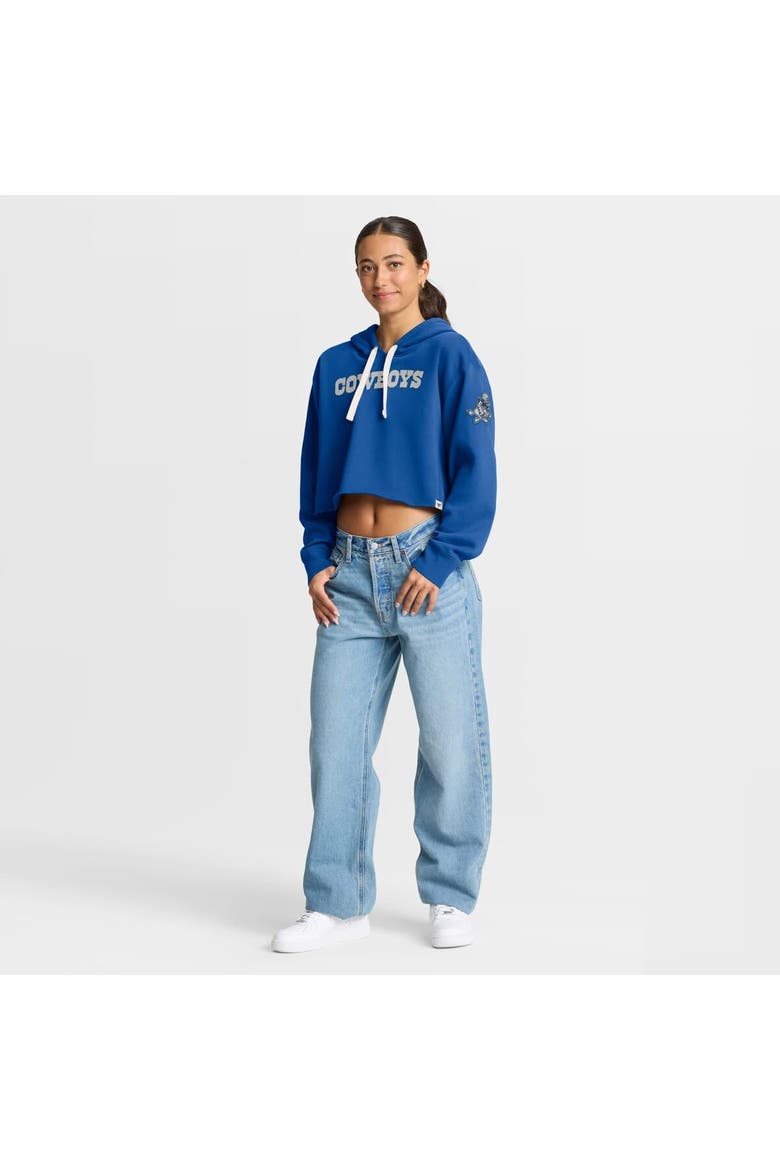 Women's Fanatics Royal Dallas Cowboys Oversized Hometown Heritage Cropped Hoodie, Alternate, color, Royal