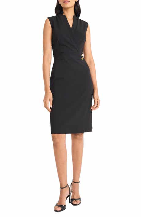 ワンピース Maggy London Tie Neck Puff Sleeve Scuba Crepe Dress Maggy London Tie Neck Puff Sleeve Scuba Crepe Dress