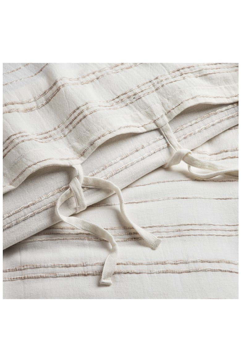 Beige Stripe Duvet Cover, Alternate, color, WHITE BEIGE STRIPE